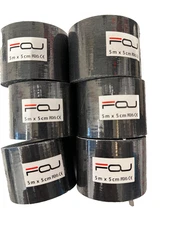 6 Pack  Kinesiology Tape Black Roll 2"x16' Waterproof