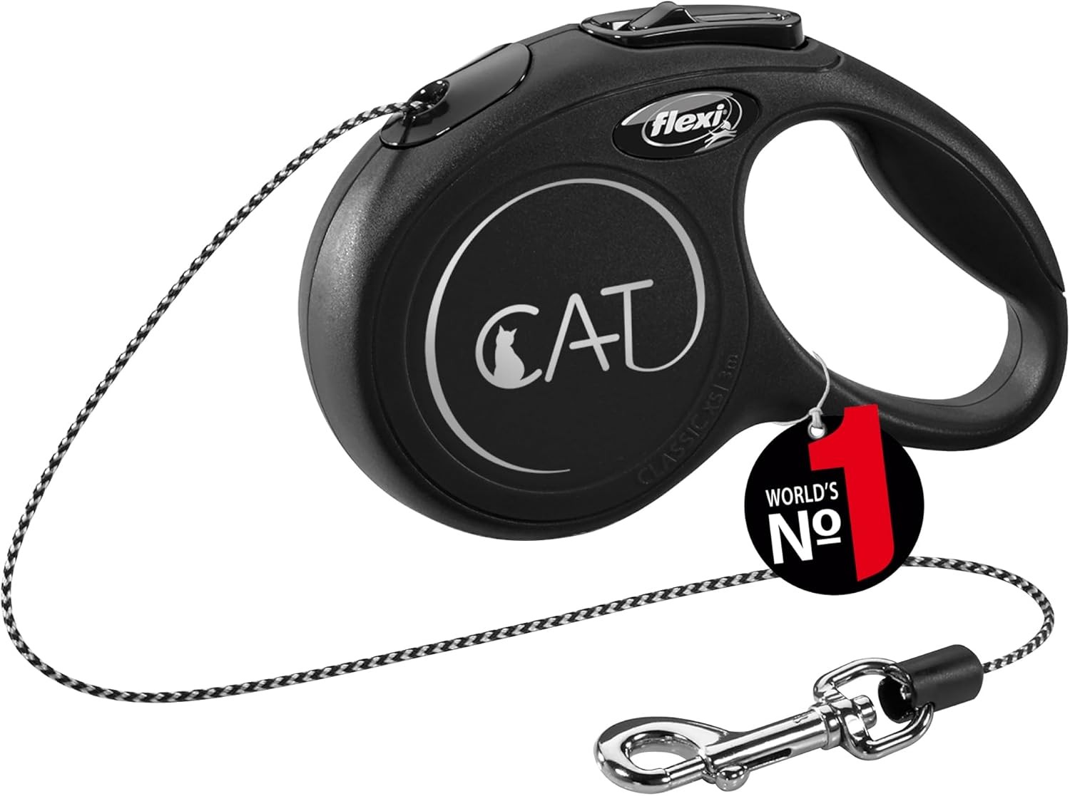 flexi CAT Cord 3 m black, retractable leash for cats up to 8 kg