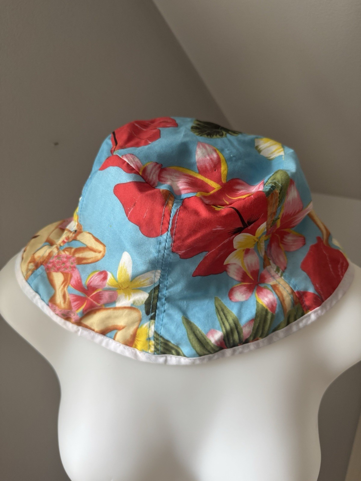 Cappello donna Pony Express Creations multicolore hawaiano secchiello