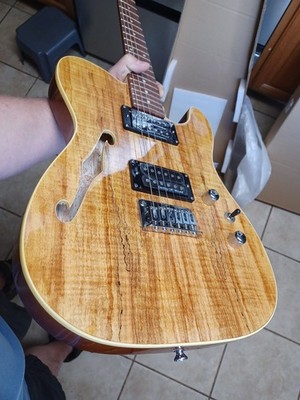 🎸 IYV ITF-300 NA Natural Spalted Maple Semi-Hollow Telecaster