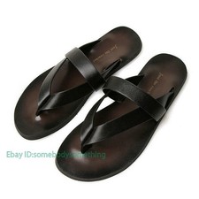 Men's Fashion Beach Outdoor Leather Summer Sandals with Straps Non-Slip Slippers