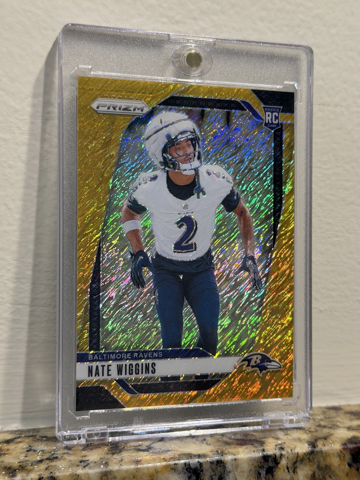 2024 Panini Prizm - Rookies Nate Wiggins #380 Gold Shimmer Prizm /10 (RC)