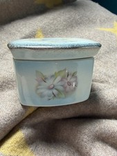 Royal Worcester Palissy Trinket Box Blue Floral Lidded Dish England