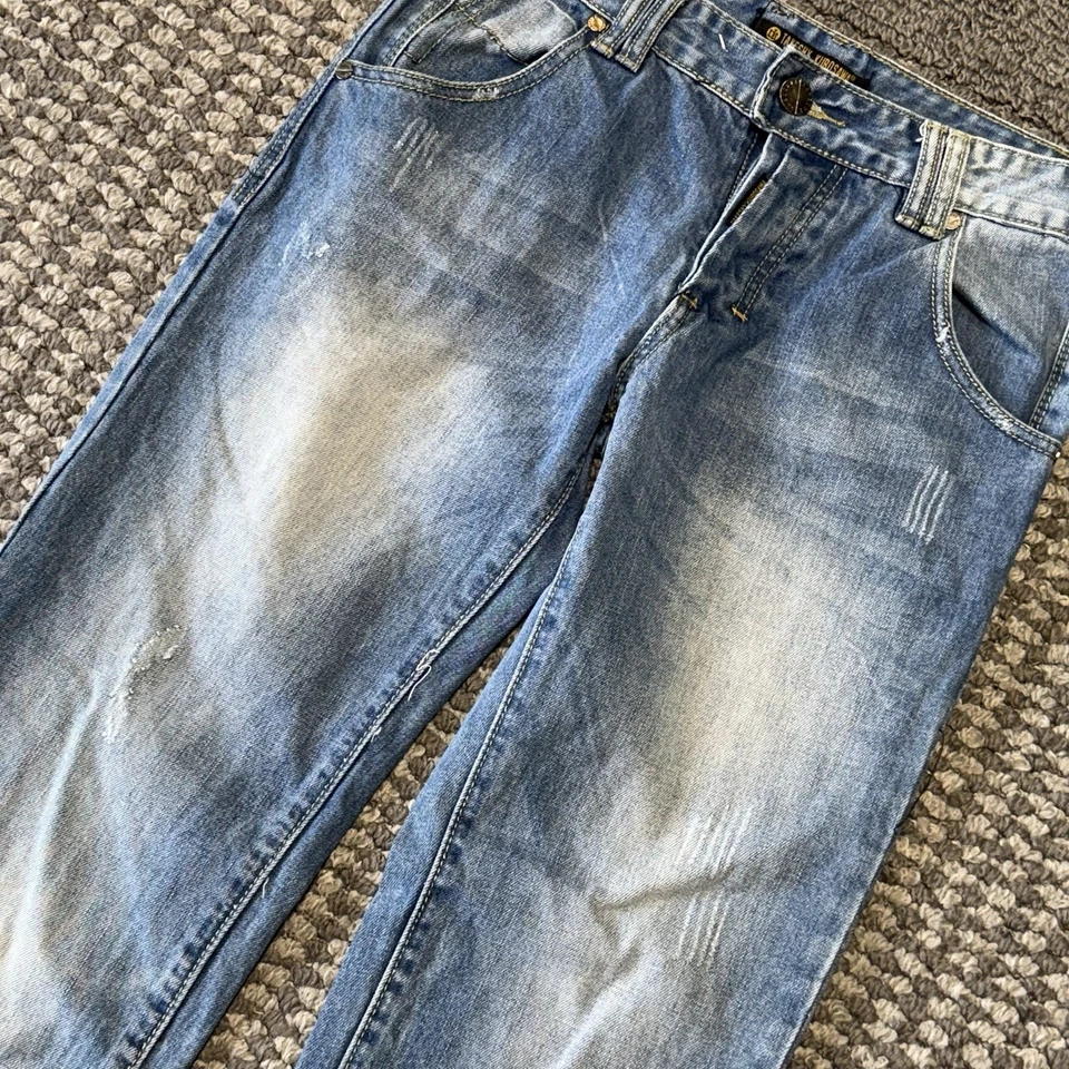 Jeans TAKESHY KUROSAWA Adulto 28X32 Envejecidos De Colección Rectos Hechos en Italia Foto 3 de 4