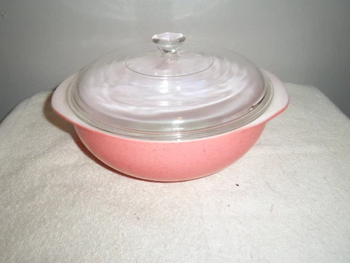 Vintage 1955 PYREX "Desert Dawn (Pink) Covered Casserole Dish" (2 Qt.)
