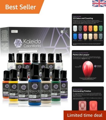 Kaleido Multi-Surface Airbrush Lackset mit 12 lebendigen matten Farben & Reiniger