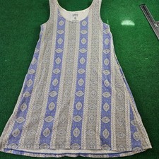 UNIQLO UT Valdrome France Graphic Sleeveless A-Line Dress Blue Grey Print Size S