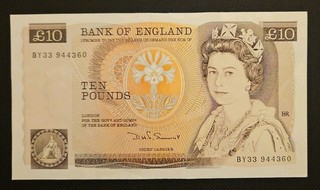Bank of England £10 Ten pounds Note Queen Elizabeth II UK