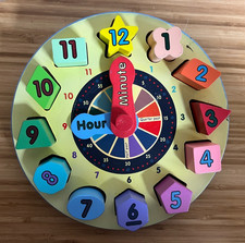 Wooden Shape Sorting Clock-by Melissa And Doug - Time  Shape Learning Toy