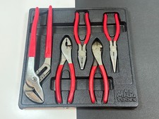 Mac Tools 5pc Pliers Set In Tray Needle Nose Linemans Channellocks Cutters