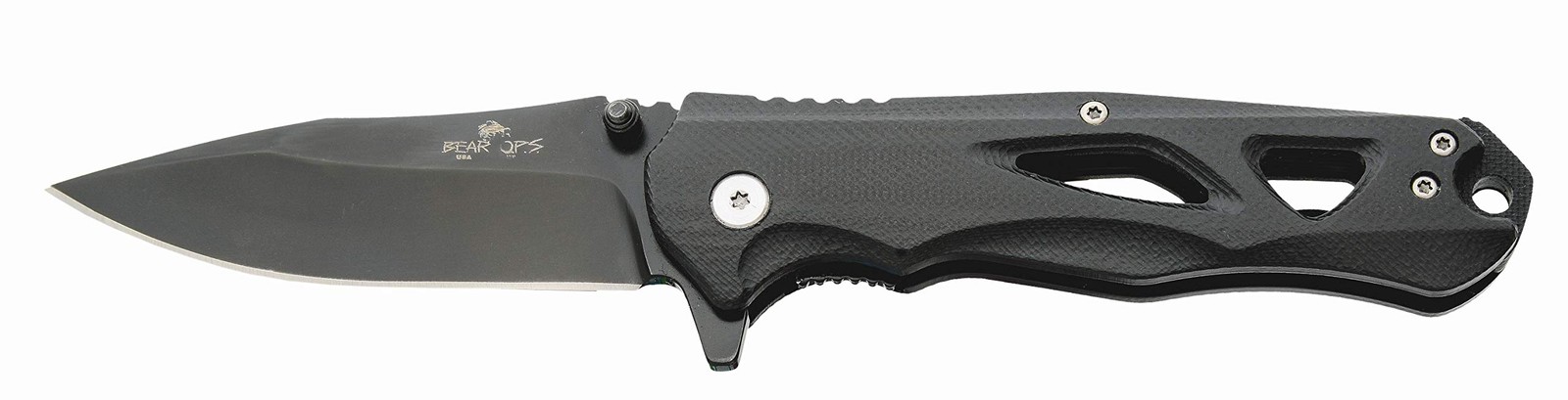 Bear OPS Rancor II Drop Point Knife - CPM-S30V Steel Blade & Black G10 Handle