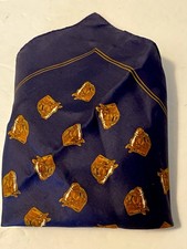 Brooks Brothers Pocket Square Handkerchief Scarf HORSES On Navy 70s Silk