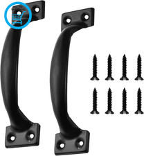 2 PCS Black 92Mm Gate Handle,Shed Door Handles with 8 Screws,Gate Handles for Wo