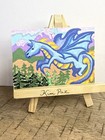 ACEI Original Fantasy Dragon Landscape Miniature acrylic Painting by Kim Paz — photo 3