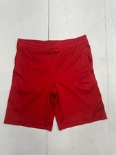 Adidas Solid Red Mesh Elastic Waist Athletic Shorts Boys Size Small
