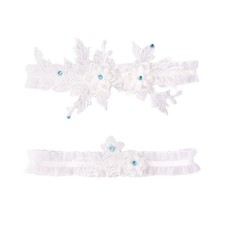 2pcs Garters for Bride, Lace Bridal Garter Floral Lace Leg Belt Stylish Weddi...