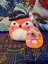 NWT Squishmallows Fifi the Red Fox - 5" Halloween Witch Hat Plush Stuffed