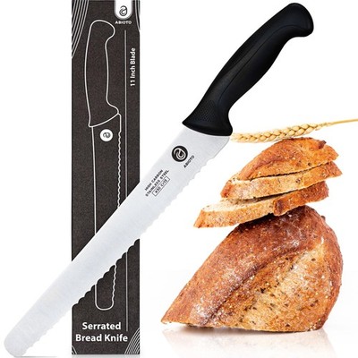 Serrated Bread Knife for Homemade Bread Sourdough - Perfect 11-Inch Sourdough...