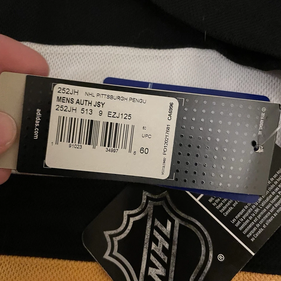 Футболка мужская Pittsburgh Penguins 60 черная НХЛ хоккей Adidas Sidney Crosby 87 новая с ценниками - Изображение 4 из 4