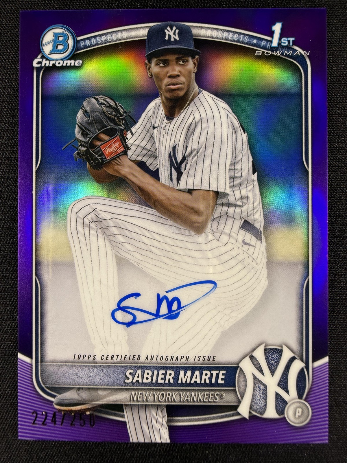 2025 Bowman Chrome #CPA-SM Sabier Marte 1st Bowman Autograph Purple /250