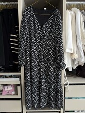 H&M Maxikleid, Blumen Boho Style, schwarz, luftig locker Frühling/Sommer