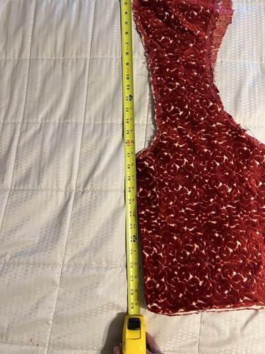 Antique Victorian Red And Floral velvet Fabric Remnants - Picture 7 of 9