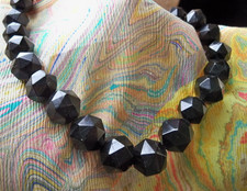 vintage victorian necklace real gem whitby jet sterling jewelry chunky antique