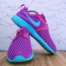 Nike Roshe One Flight Weight Girl Purple Teal Low Sneaker 705486-502 Youth Sz 6Y