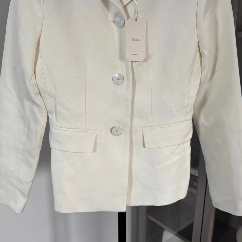 Doen NEW Heirloom Lennon Blazer NWT Salt Ivory Single Breasted Linen Size Small - Image 4 of 4