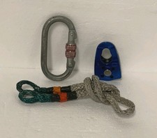 Rope Logic Eye  Eye Prusik Cord G-Spliced, Duty Climbing Carabiner, SMC Pulley