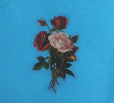 Beautiful Red Roses Transparent Sticker 2.38" x 1.5" T
