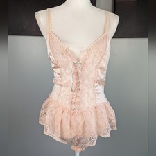 Vintage light pink bodysuit teddy