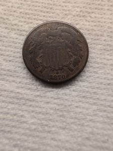 1870 Two Cent 2c Philadelphia Mint Coin,              Mintage 861,250