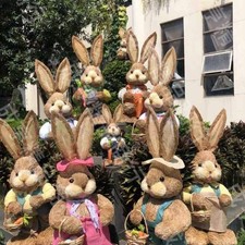 Props Bunny Decorations 35cm Straw Rabbit Standing Rabbits Rabbit Decoration