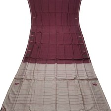 Vintage Burgundy Sarees 100 Pure Silk Kanjivaram Korvai - No Zari Sari Fabric