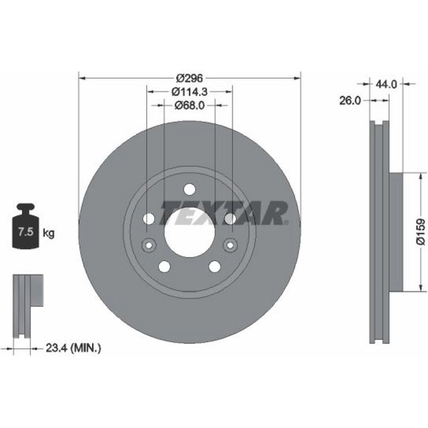 2X Textar 92300703 Bremsscheibe FüR Renault Mercedes Benz Alpine Talisman A110-image