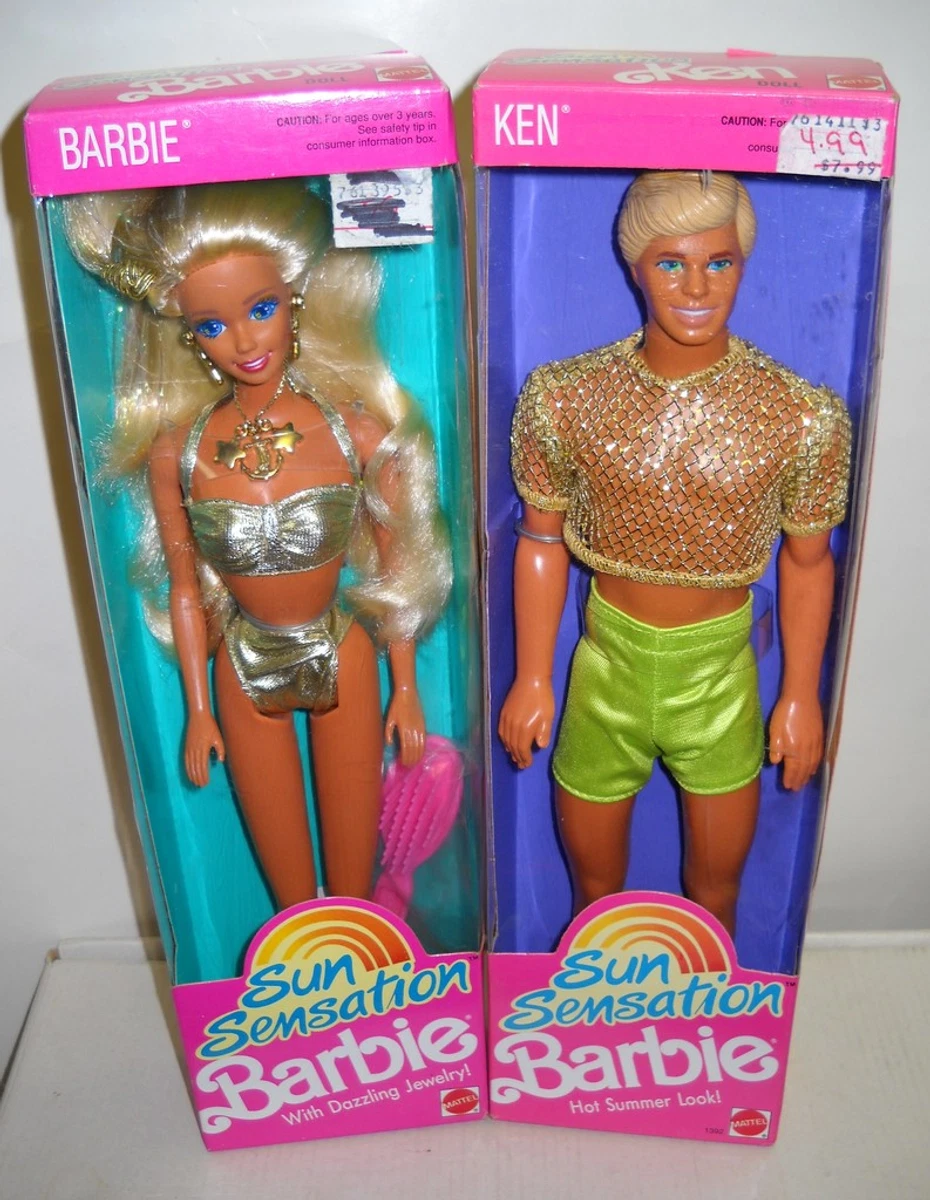 1323 NRFB Mattel Sun Sensation Barbie Ken Fashion Dolls