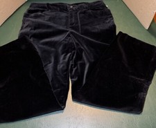 Chaps Ralph Lauren Black 100% Cotton Velvet Straight Leg Dress Pants Size 10P