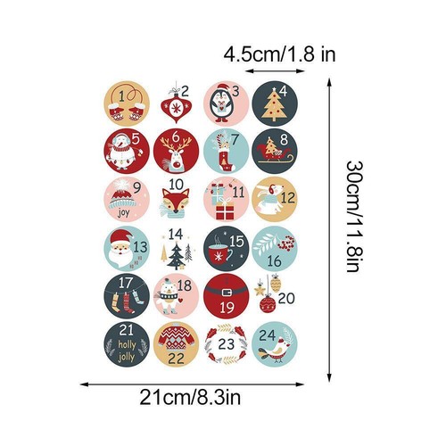 24Days of Christmas Sticker Digital Calendar Number Label NEW Stickers Bag Z2J9 - Picture 9 of 14