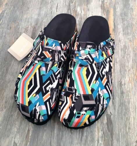 Birkenstock Papillio Boston, Pattern Clash Polychromatic,Size 5 EU38, Narrow Fit