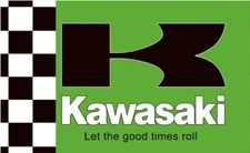 Kawasaki Motorcycle 3x5 FT Flag Banner Racing Garage Wall Decor Workshop NEW US