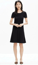Madewell 1937 Knit Short Sleeve Midi T Shirt Dress Black Size Large
