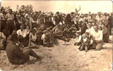 RPPC Big party ,instruments ,sand,fun undivided back postcard a46