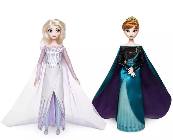 Disney Store FROZEN Queen Anna Elsa the Snow Queen Doll Set