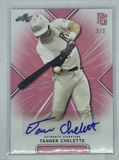 2021 LEAF PERFECT GAME PINK PAPER TANNER CHELETTE RC AUTO # 3/3