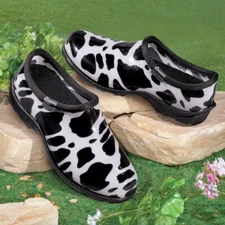 Moo Cow Print Women's Sloggers Clogs Waterproof Garden Shoes