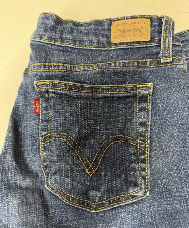 Levis 515 Jeans Womens 12P Stretchy Blue Bootcut Mid Rise Medium Wash Denim