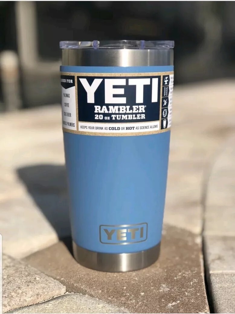 YETI RAMBLER 20 oz TUMBLER w/ Magslider Lid *PACIFIC BLUE