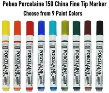 Pebeo Porcelaine 150 Fine Point China Paint Marker, Choose Paint Colors