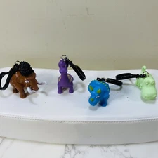 Vintage Fun Express Lot of 4 Soft Dinosaurs 🦖 Key Rings 🦕 Kids Toys